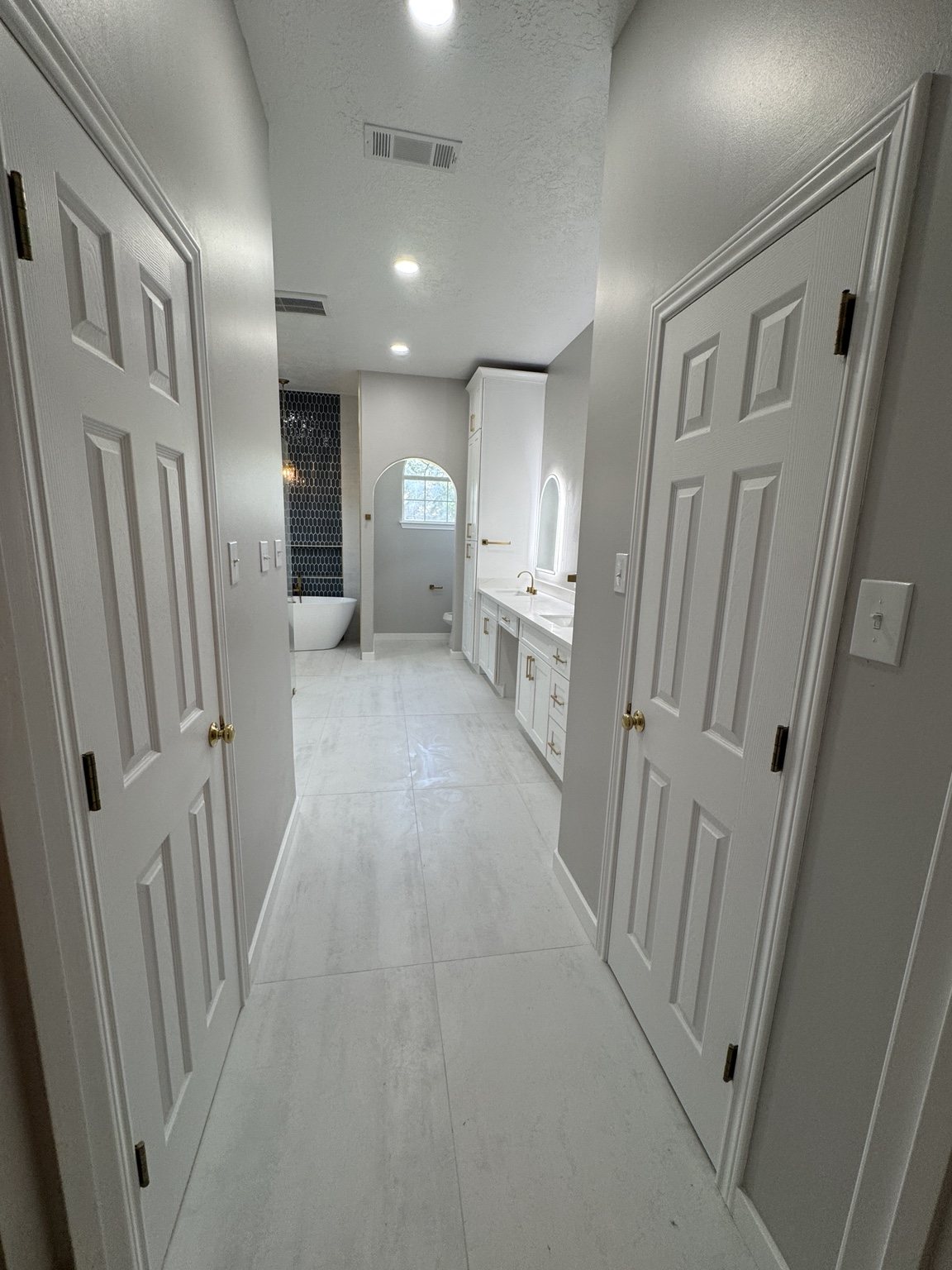 Finished bathroom entrance