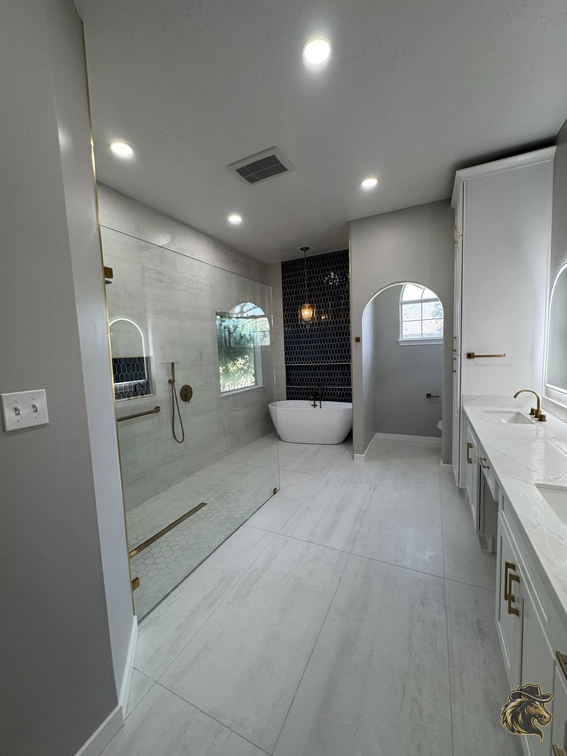 Completed bathroom remodel by Bronco Kitchen & Bath Remodeling Inc.